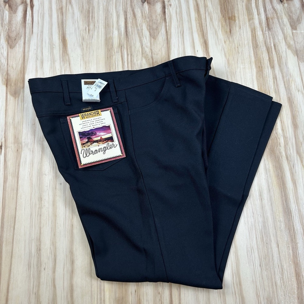 Vintage Wrangler Rancher Men's Bootcut Pants 42x32 Wrinkle Resistant Stretch Soi